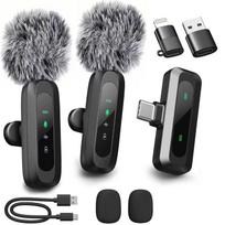 Belaidis atsegamas mikrofonas su USB-C, skirtas iPhone ir Android telefonams