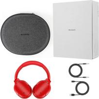 Belaidės Bluetooth ausinės su ANC, triukšmo slopinimu, USB-C, raudonos