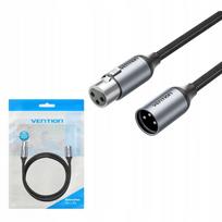 Mikrofono laidas Vention, XLR, 3 m, juodas, pintas