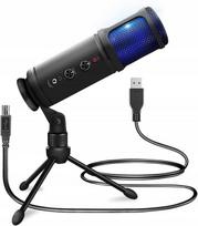 USB mikrofonas kompiuteriui su LED ir stovu