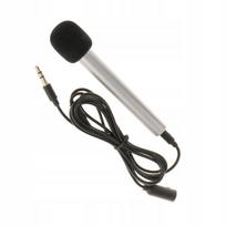 Sidabrinis mini karaoke mikrofonas telefonams, suderinamas su iOS ir Android