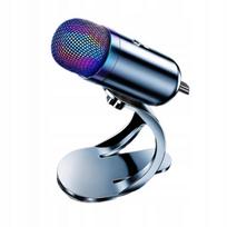 USB kondensatorinis mikrofonas su triukšmo slopinimu ir RGB apšvietimu