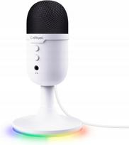 USB kondensatorinis mikrofonas GXTrust 236W Yami, balta, su RGB, tinka podcastams ir žaidimams, PS5