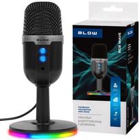 USB kondensatorinis kompiuterio mikrofonas su RGB LED, skirtas žaidimams ir karaoke