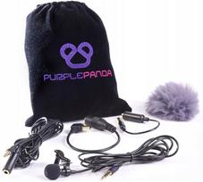 Lavalier tipo mikrofonas Purple Panda, 3.5 mm, telefonams ir DSLR kameroms