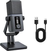 USB-C kondensatorinis mikrofonas su RGB pašvietimu ir triukšmo slopinimu, 14 mm