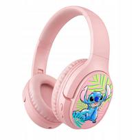 Belaidės ausinės Stitch, rožinės, vaikams