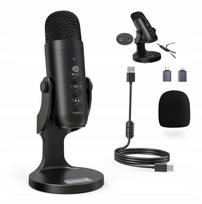 Mikrofonas kompiuteriui, talpinis, USB, žaidimams ir karaoke, suderinamas su PC ir PS5