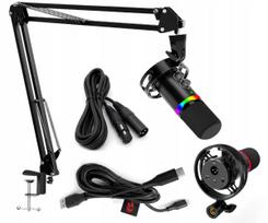 Dinaminis mikrofonas Redragon SOLARA GM307, kardioidinis, RGB, USB-C, XLR