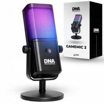Kondensatorinis USB mikrofonas DNA GAMEMIC 2 su RGB apšvietimu ir trikojų, žaidimams