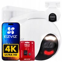 Lauko saugos kamera 8MPX WIFI 4K H80X, dviguba pasukama, su aktyviu atgrasinimu ir 64GB atmintimi