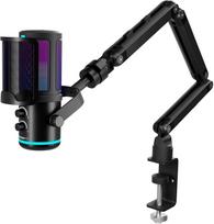 Žaidimų mikrofonas USB, 24bit/192kHz, RGB, kardioidinis, su stovu