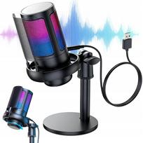 Dviejų kardioidinių RGB mikrofonų rinkinys su 3,5 mm jungtimi ir valdymu