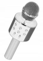 Belaidis mikrofonas karaoke, sidabrinis, Bluetooth