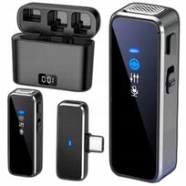Belaidis atlapo mikrofonas su powerbank, USB-C, tinka Bluetooth telefonams