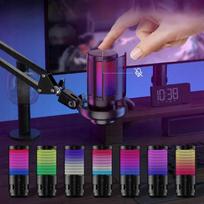 Studijinis USB kondensatorinis mikrofonas su reguliuojamu stovu ir filtru žaidimams