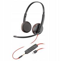 Laidinės ausinės su mikrofonu Poly Blackwire 3225 (Plantronics)