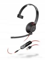 Laidinės ausinės su mikrofonu Plantronics Poly Blackwire C5210, USB-A, 3.5 mm jungtis