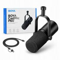 Laidinis studijinis mikrofonas BOYA CastMic P60, USB, XLR, juodas