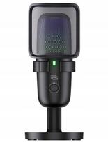 Kondensatorinis mikrofonas su USB-C, 24bit 96kHz, RGB apšvietimas, stovas