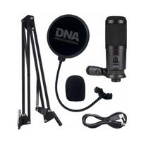 Kondensatorinis mikrofonas DNA CM USB su stovu, pop filtru ir laidu