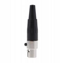 Mini 3 pinų XLR jungtis mikrofonui, sidabrinė