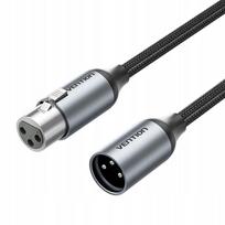 Mikrofoninis kabelis Vention, 3 kontaktų XLR vyras–moteris, 1 m, pintas