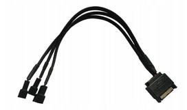 Ventiliatorių skirstytuvas SATA, 3 x 3/4-pin PWM, 12V kompiuteriui
