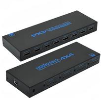 HDMI jungiklis-skirstytuvas 4x4 su nuotoliniu valdymu, HDCP ir Full HD