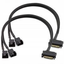 SATA maitinimo kabelis dviems ventiliatoriams, 3 pin arba 4 pin PWM, 12V