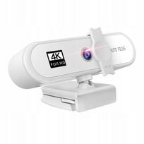 Kompiuterio 4K balta internetinė kamera su mikrofonu, USB