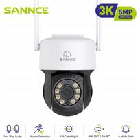 Lauko stebėjimo kamera SANNCE 5MP su WiFi, IP, dirbtinio intelekto žmogaus atpažinimu