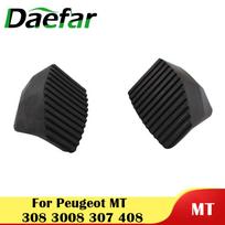 Daefar 2 PCS Car Clutch Brake Pedal Rubber Pad Cover For Peugeot MT 308 3008 307 408 Anti Slip Car Pedals black