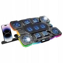 Nešiojamojo kompiuterio aušinimo stovas Rampage GLACIERS50, 14–17", RGB, 2600 aps./min