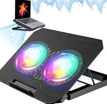 Nešiojamojo kompiuterio aušinimo stovas, 14–16", 2 ventiliatoriai, reguliuojamas, USB, LED