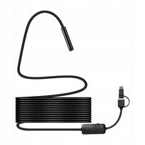 USB endoskopinė kamera 5,5 mm, 5 m standus laidas, 6 LED