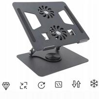 Aliumininis nešiojamojo kompiuterio aušinimo stovas su LED ventiliatoriumi