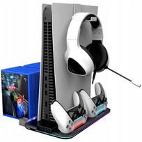 Žaidimų konsolės CANYON PS5 Slim/DE aušinimo ir įkrovimo stovas, juodas, su RGB apšvietimu