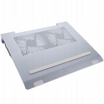 Nešiojamojo kompiuterio aušinimo padėklas su 2 tyliais RGB ventiliatoriais, pilkas