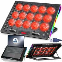 Nešiojamojo kompiuterio aušinimo stovas AAB SPATIUM QUIET su RGB apšvietimu, 15 ventiliatorių