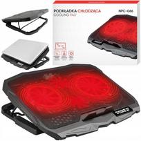 Nešiojamojo kompiuterio aušinimo padėklas su 4 LED raudonais ventiliatoriais ir 2 USB lizdais