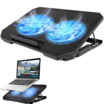 Nešiojamojo kompiuterio aušinimo stovas, reguliuojamas, 14–16", LED RGB, 2x USB