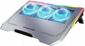 Nešiojamojo kompiuterio aušinimo stovas su 3 ventiliatoriais, USB, RGB, 12–17,3
