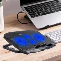 Nešiojamojo kompiuterio aušinimo stovas su 4 ventiliatoriais, maitinamas USB