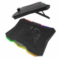 Nešiojamojo kompiuterio aušinimo stovas su LED RGB, reguliuojamas, tylus