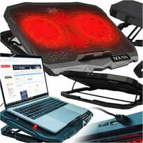 Nešiojamojo kompiuterio aušinimo stovas, 15,6" žaidimų, su LED ir USB šakotuvu