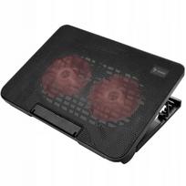 Nešiojamojo kompiuterio aušintuvas SAVIO COS-02, 2 LED ventiliatoriai, 140 mm, 2x USB