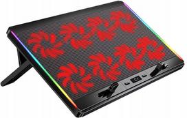 Nešiojamojo kompiuterio aušinimo stovas, 12–17", 8 ventiliatoriai su LED