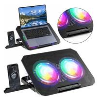 Nešiojamojo kompiuterio aušinimo stovas su LED RGB, reguliuojamas, 14–16