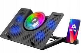 Nešiojamojo kompiuterio aušinimo stovas KLIM Nova su RGB apšvietimu